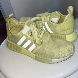 Lime green worn once adidas sneakers